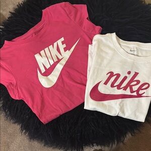 Nike Kids' Short Sleeve Tees in Pink and White